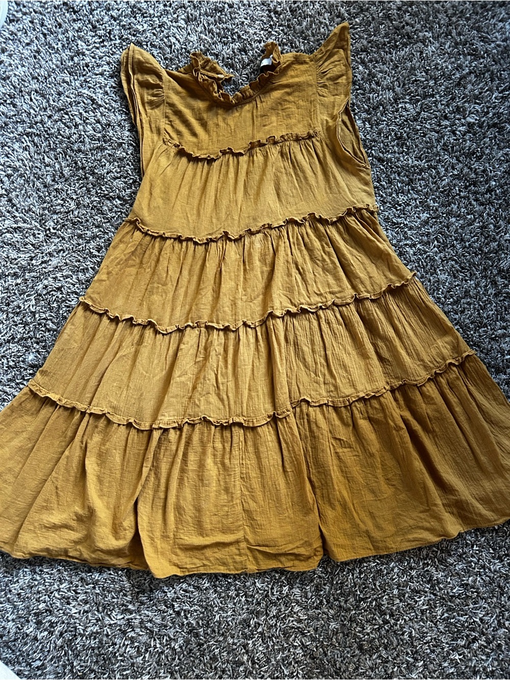 Lush Mustard Yellow Tiered Maxi Dress